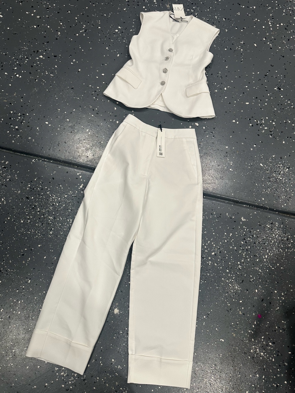 Kids White Pull-On Dress Pants